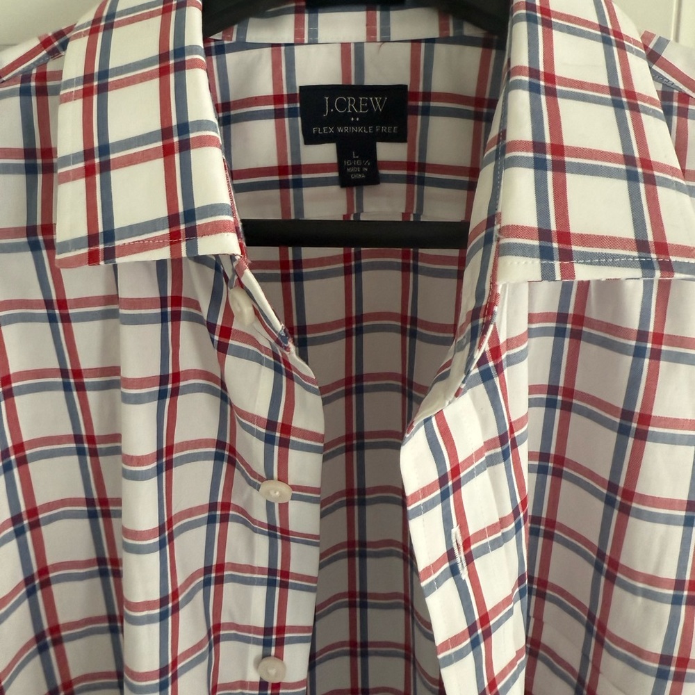 J. Crew Red, White and Blue Button Down Shirt